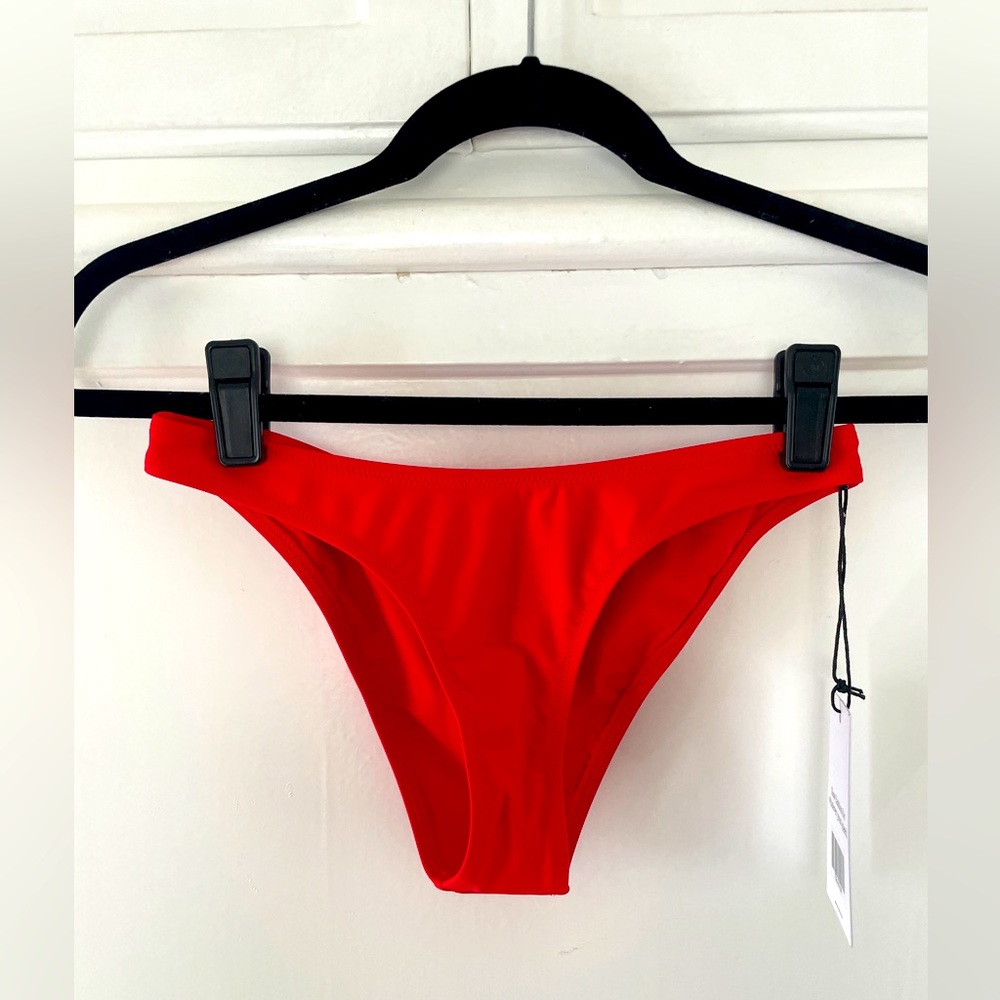 Girlfriend Collective Cheeky Red Bikini Swimsuit Bottoms